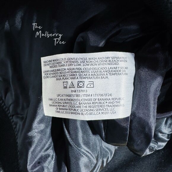 Banana Republic Men’s Bomber Jacket Black Water Repellent Size S Style 1717067 - Picture 8 of 14